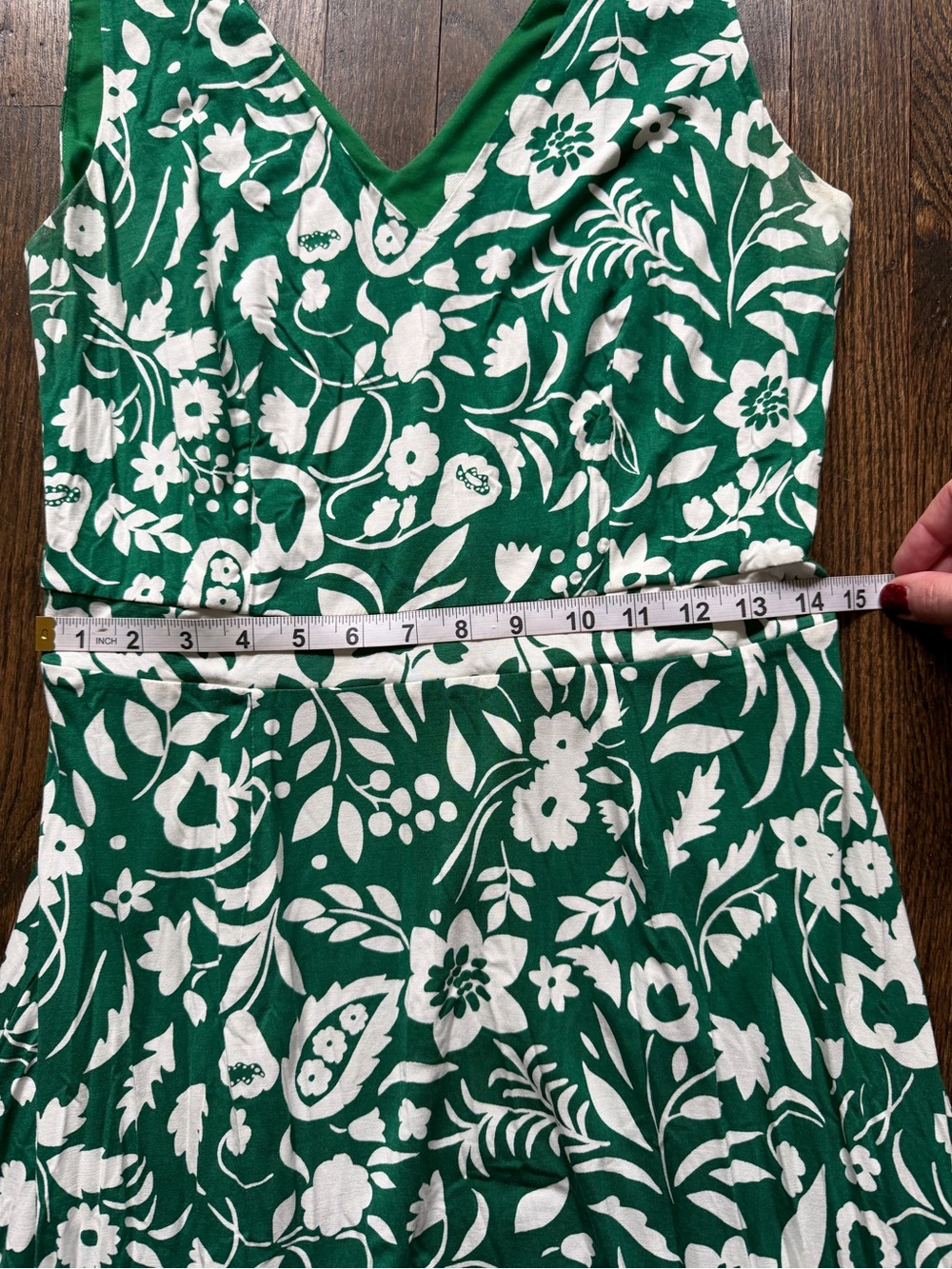 Boden Eliza Green and White Floral Midi Dress - Picture 6 of 8